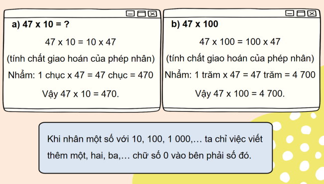 PowerPoint Toán lớp 4 Bài 36: Nhân với 10, 100, 1 000,…