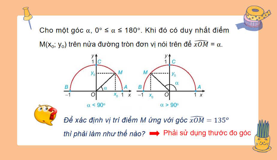 Giáo án Toán 10 Bài 5 Giá trị lượng giác của một góc từ 0° đến 180°