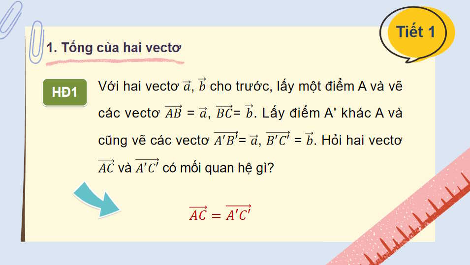 Giáo án Toán 10 Bài 8 Tổng và hiệu của hai vectơ