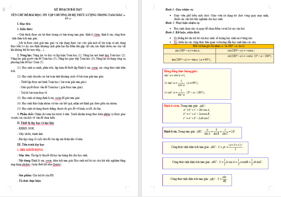 Giáo án Toán 10 Bài tập cuối chương 3