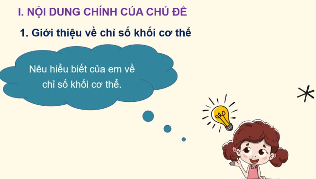 PowerPoint Toán 6 Chủ đề 2: Chỉ số khối cơ thể (BMI)