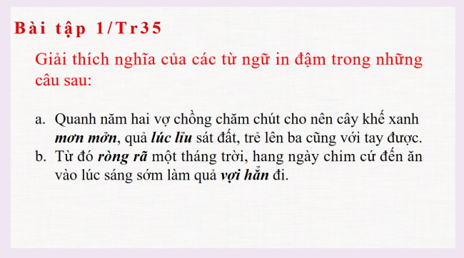 PowerPoint Ngữ văn 6 Bài 7: Thực hành tiếng Việt (trang 35)