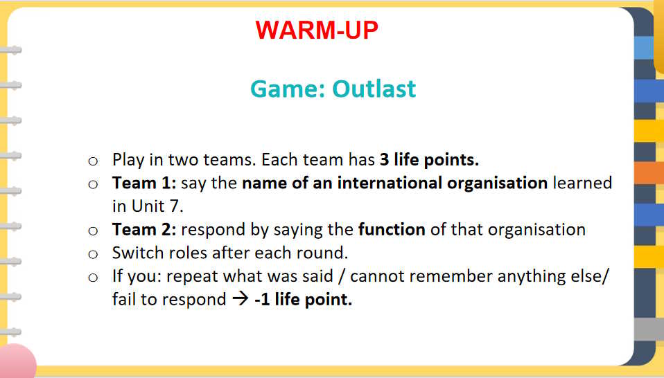 Tiếng Anh 10 Unit 7 Looking Back