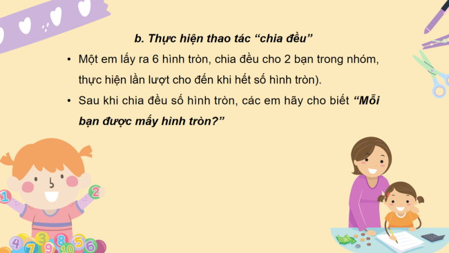 PowerPoint Toán 2: Làm quen với phép chia – dấu chia