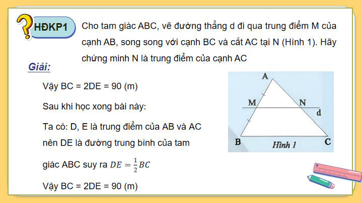 Giáo án Toán 8 Bài 2: Đường trung bình của tam giác
