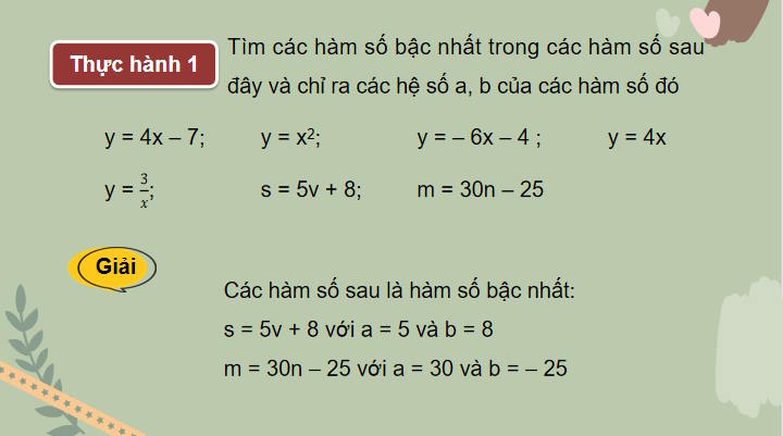 Giáo án Toán 8 Bài 3: Hàm số bậc nhất y = ax + b