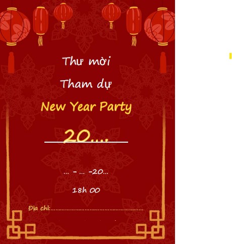 Mẫu thiệp mời tết niên đẹp 