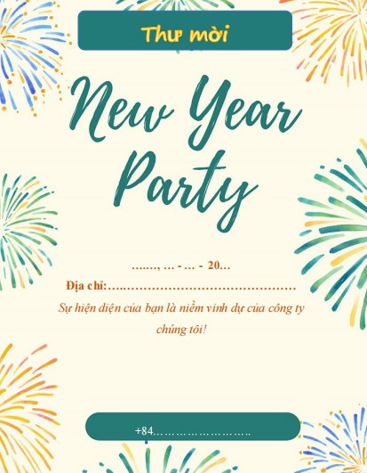 Mẫu thiệp mời tết niên đẹp 2025