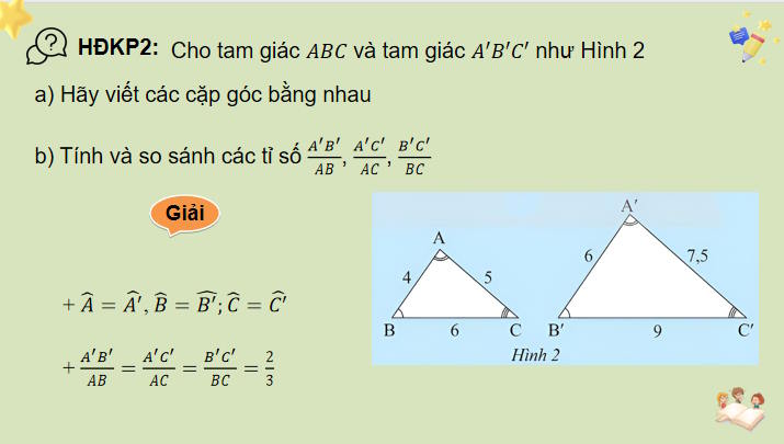 Giáo án Toán 8 Bài 1: Hai tam giác đồng dạng