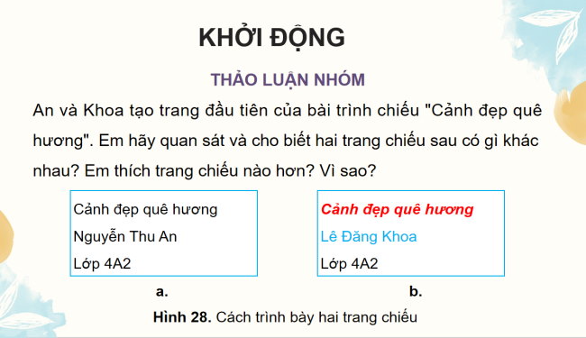 PowerPoint Tin học 4 Bài 8: Định dạng văn bản trên trang chiếu