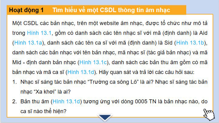 Giáo án Tin học 11 Bài 13: Cơ sở dữ liệu quan hệ