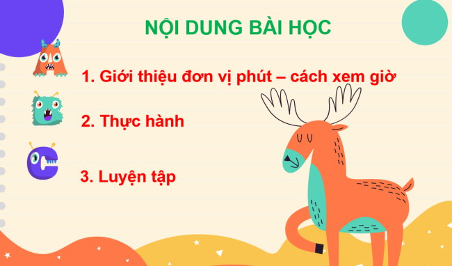 PowerPoint Toán 2: Giờ, phút, xem đồng hồ