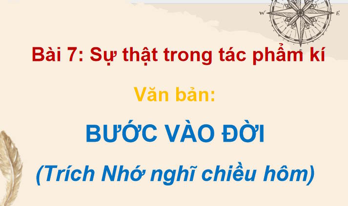 Giáo án Ngữ văn 12 Bài 7: Bước vào đời 