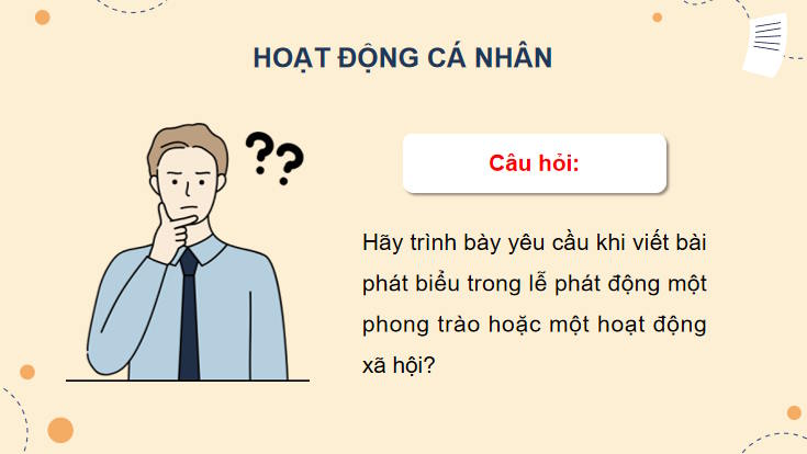 Giáo án Ngữ văn 12 Bài 9: Viết bài phát biểu trong lễ phát động một phong trào hoặc một hoạt động xã hội 