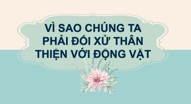 PowerPoint Ngữ văn 6 Bài 8: Vì sao chúng ta phải đối xử thân thiện với động vật?