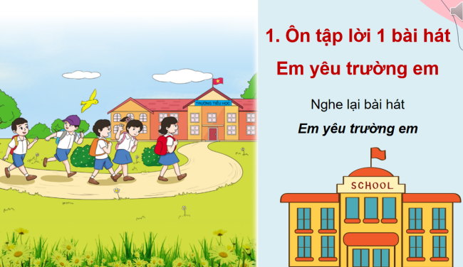 PowerPoint Âm nhạc 3 Chủ đề 5 Tiết 2: Hát - Em yêu trường em (Lời 2)