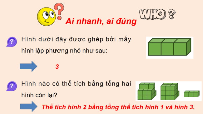 PowerPoint dạy thêm Toán 5 Bài 45: Thể tích của một hình