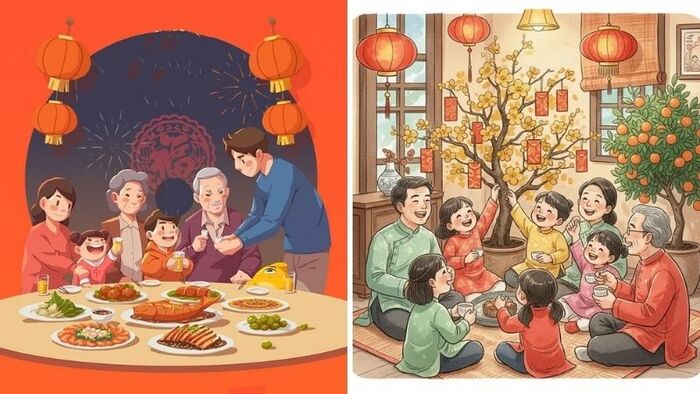 Ảnh Tết gia đình sum vầy cho máy tính, điện thoại