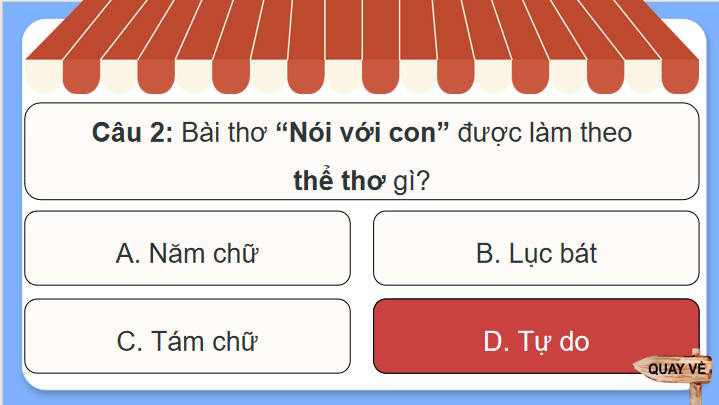 Trò chơi khởi động Ngữ văn 7: Nói với con