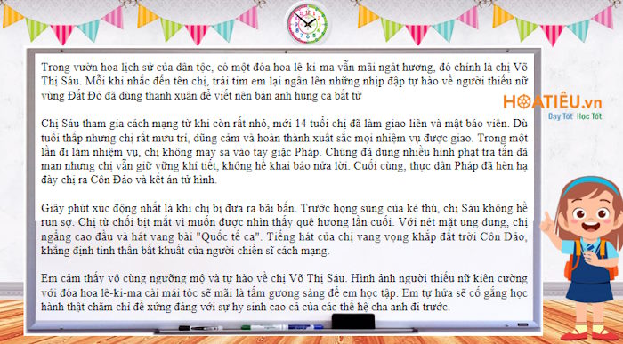 Kể lại câu chuyện về một nhân vật lịch sử