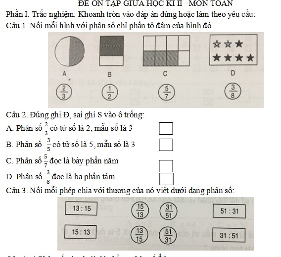 Đề cương ôn tập giữa kì 2 Toán lớp 4 sách Kết nối tri thức