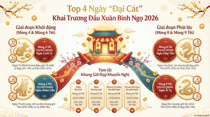 Ngày đẹp mở hàng đầu năm Bính Ngọ 2026