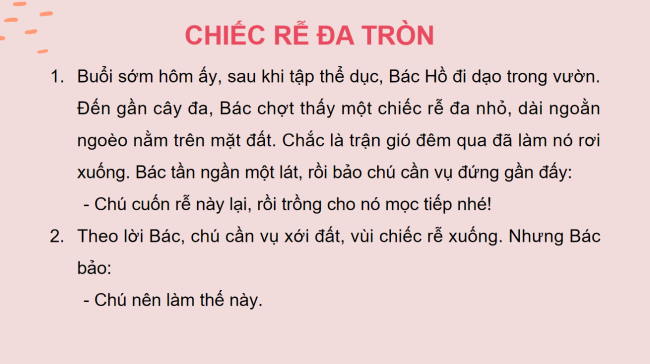 PowerPoint Tiếng Việt 2 Bài 22: Chiếc rễ đa tròn