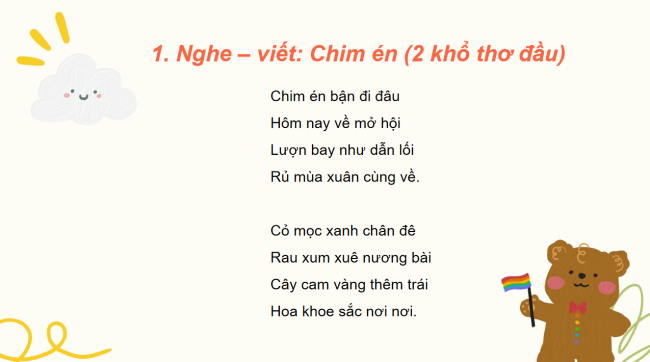PowerPoint Tiếng Việt 2 Bài 23: Nghe - viết Chim én, Chữ hoa T