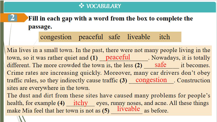 Giáo án Tiếng Anh 9 Unit 2 Looking Back