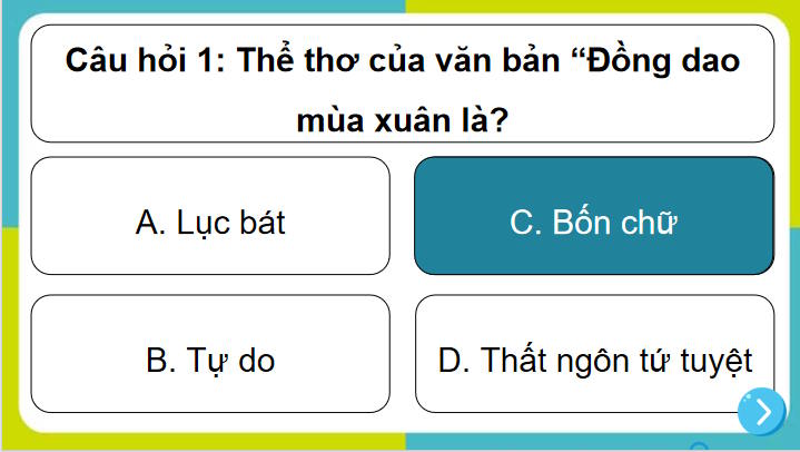 Trò chơi khởi động Ngữ văn 7: Đồng dao mùa xuân