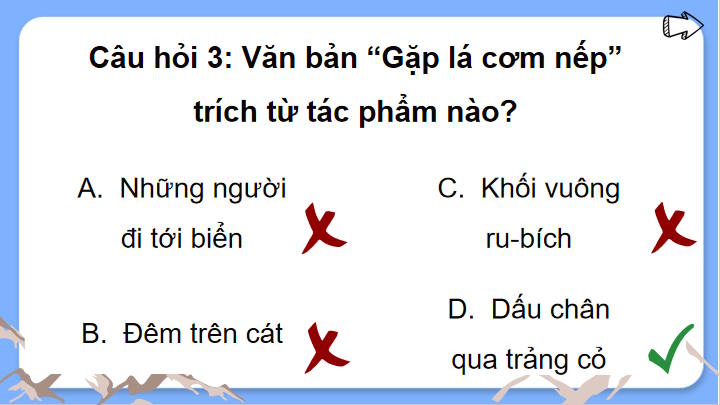 Trò chơi khởi động Ngữ văn 7: Gặp lá cơm nếp