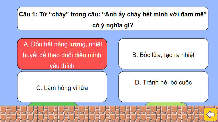 Trò chơi khởi động Ngữ văn 7: Thực hành tiếng Việt trang 47