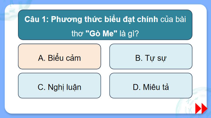 Trò chơi khởi động Ngữ văn 7: Gò Me