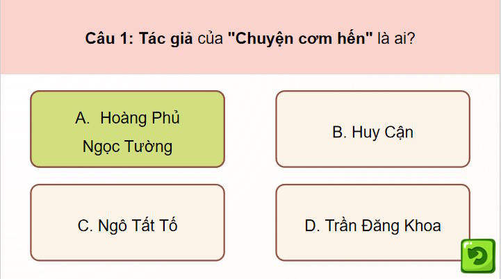 Trò chơi khởi động Ngữ văn 7: Chuyện cơm hến