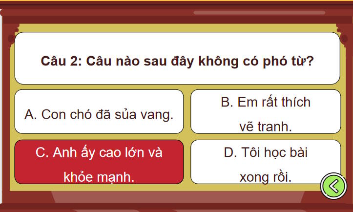 Trò chơi khởi động Ngữ văn 7: Thực hành tiếng Việt trang 72