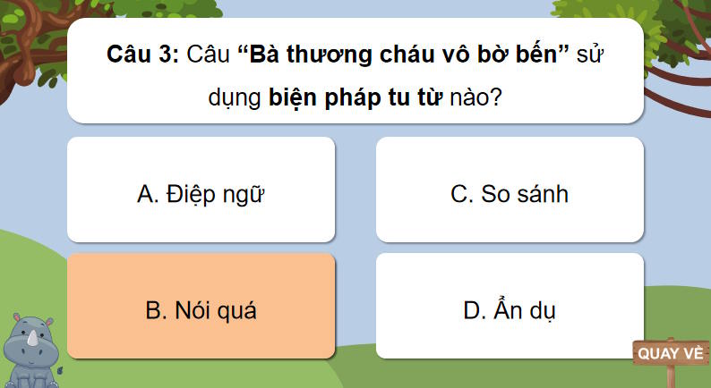 Trò chơi khởi động Ngữ văn 7: Thực hành tiếng Việt trang 13