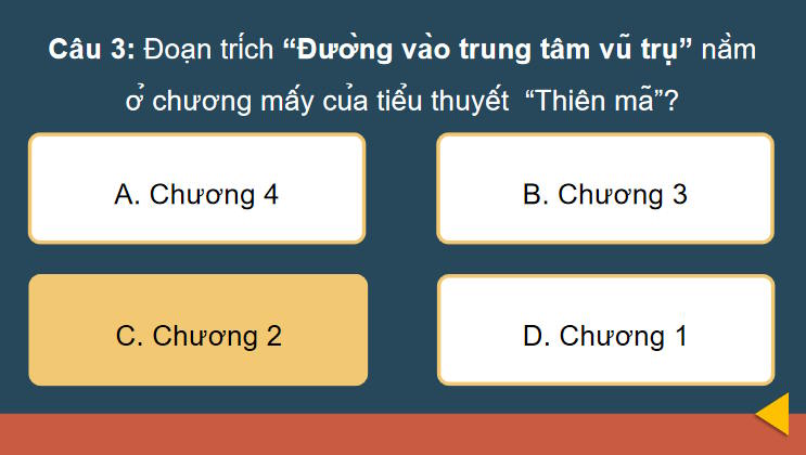 Trò chơi khởi động Ngữ văn 7: Đường vào trung tâm vũ trụ