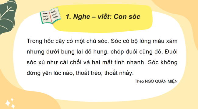 PowerPoint Tiếng Việt 2 Bài 26: Nghe - viết Con Sóc. Chữ hoa X