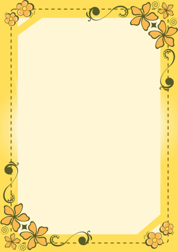 Mẫu giấy viết thư màu vàng dễ thương