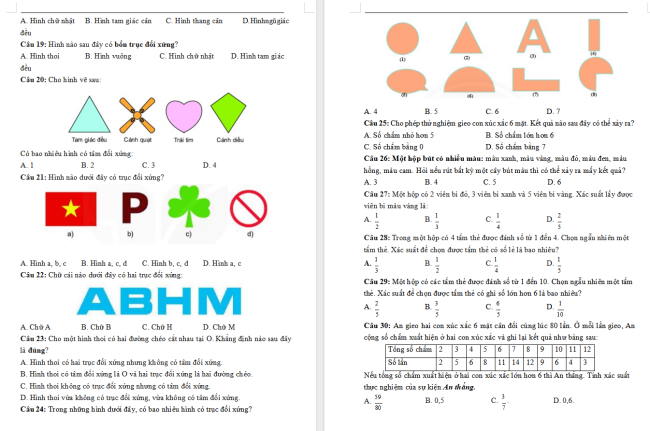 Đề cương giữa học kì 2 môn Toán 6 sách Chân trời sáng tạo
