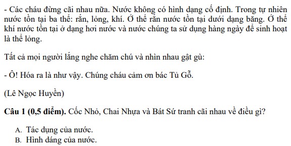 Đề thi giữa kì 2 lớp 4 môn Tiếng Việt sách Chân trời sáng tạo