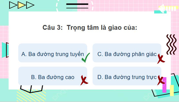 Toán 7: Sự đồng quy của ba đường trung tuyến ba đường phân giác trong một tam giác 