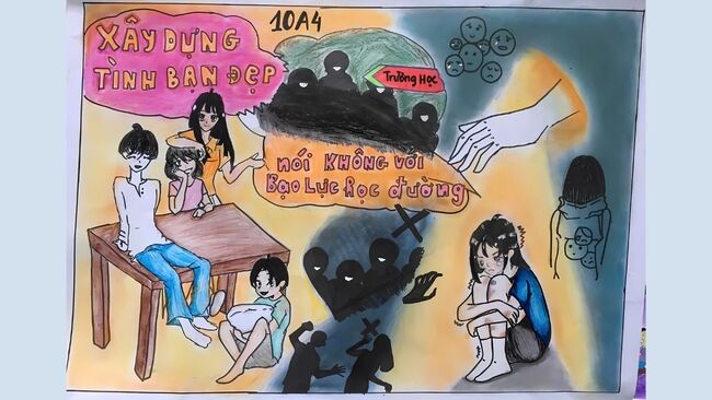 Tranh bạo lực học đường lớp 10