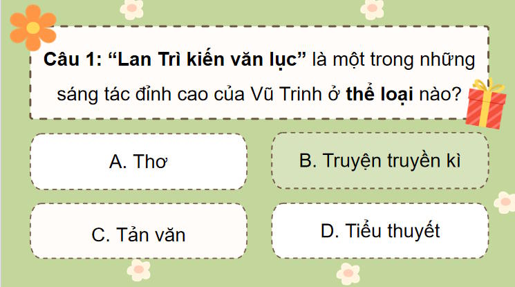 Trò chơi khởi động Ngữ văn 7 Học kì 2