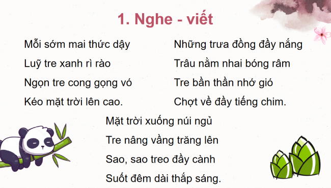 PowerPoint Tiếng Việt 2 Bài 8: Nghe - viết Lũy tre