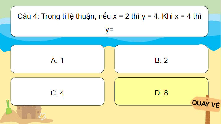 Trò chơi khởi động Toán 7: Đại lượng tỉ lệ thuận