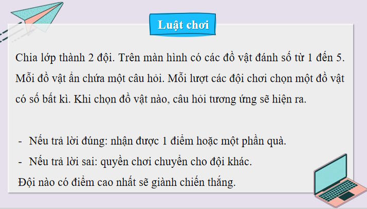 Trò chơi khởi động Toán 7: Đại lượng tỉ lệ nghịch
