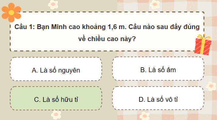 Trắc nghiệm Toán 7 Bài tập cuối chương 6