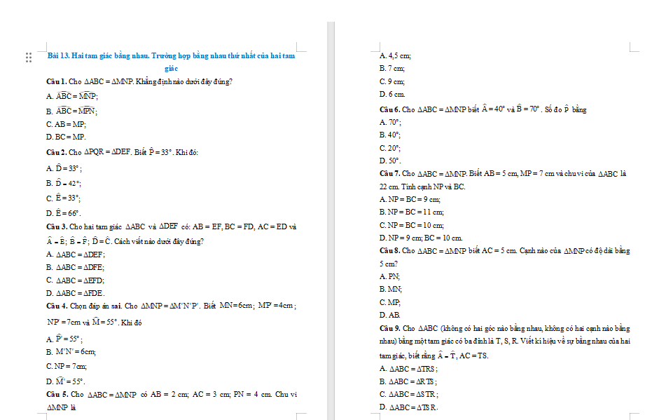 Bài tập Toán 7 Bài 13 Tập hợp các số hữu tỉ