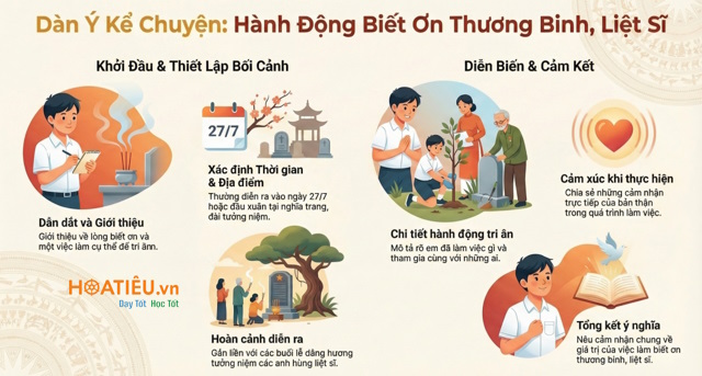 Sơ đồ tư duy thuật lại một chuyến đi tham quan và tưởng nhớ nghĩa trang liệt sĩ 